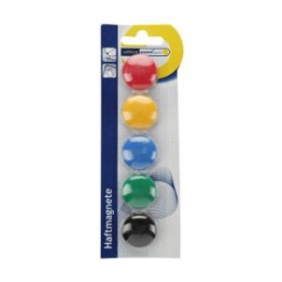Магнити Office Point Ф30 mm 5 бр. в блистер, Цветен микс Магнити Office Point Ф30 mm 5 бр. в блистер, Цветен микс